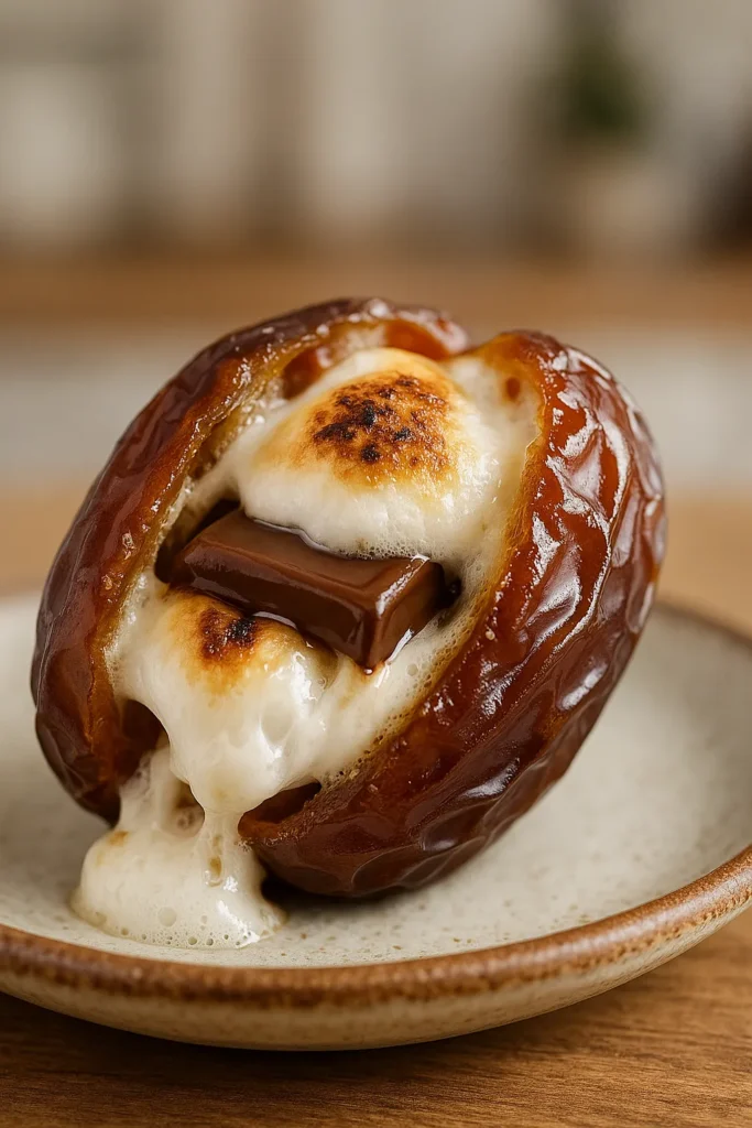 Air Fryer Date Smores That Changed My Dessert Game Forever 5 Air Fryer Date Smores served warm and melty on a rustic plate