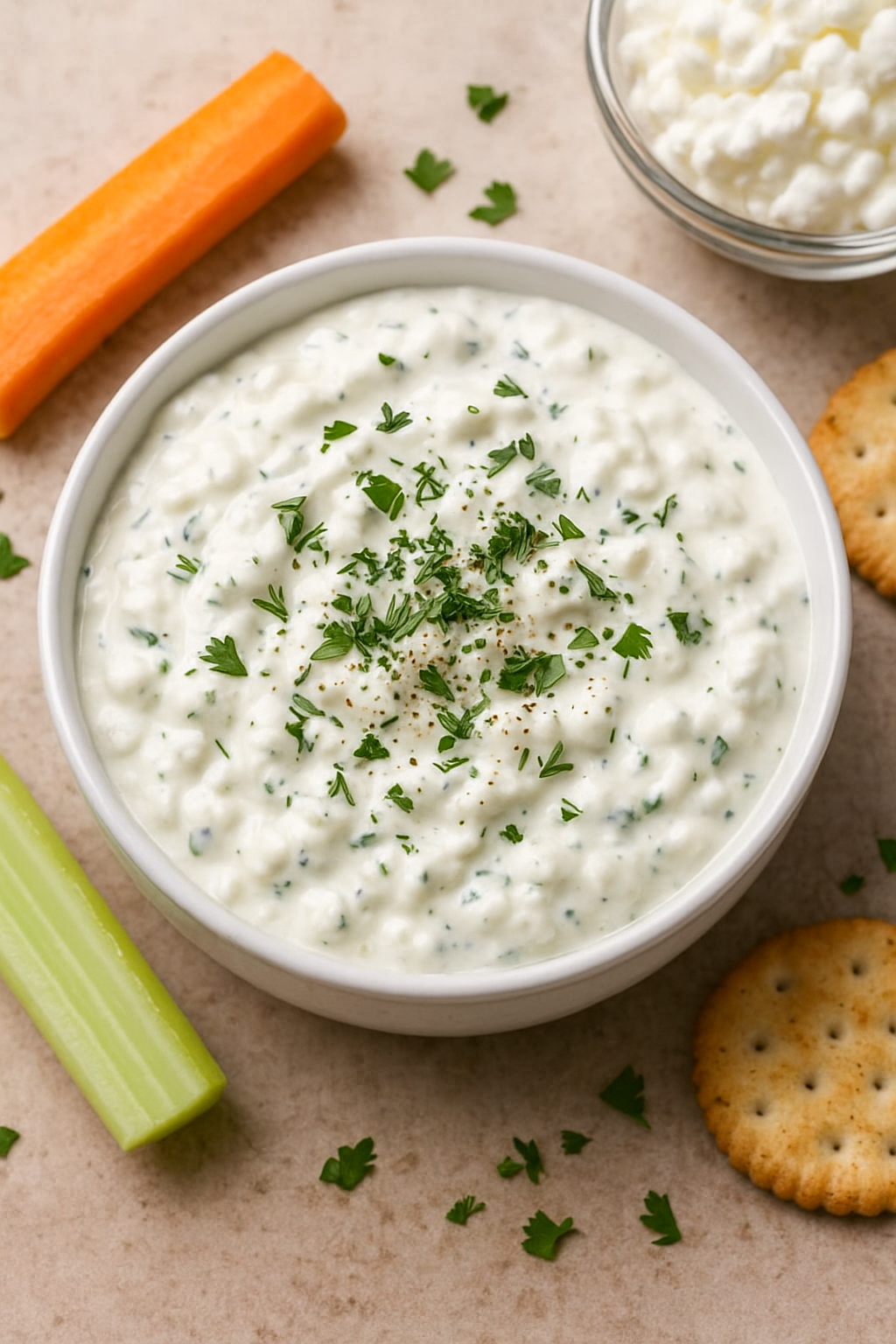 Delicious cottage cheese ranch dip