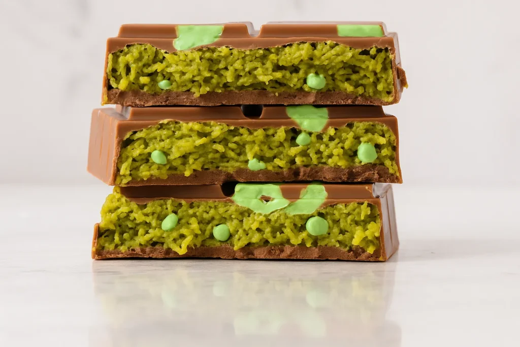 Plated Dubai chocolate bar