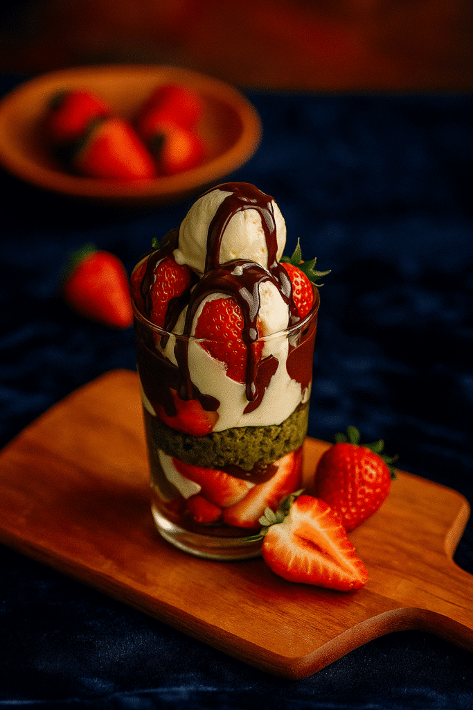Dubai chocolate strawberries, elegantly cup