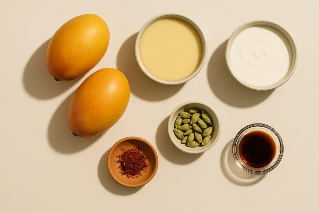 Ingredients for Fumang propitious mango ice cream