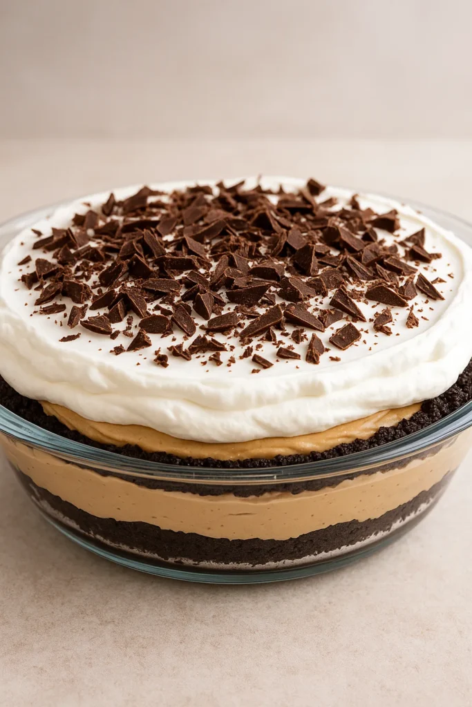 Rock Bottom Pie: The Best No-Bake Comfort Dessert Ever 2 Full Rock Bottom Pie with chocolate shavings