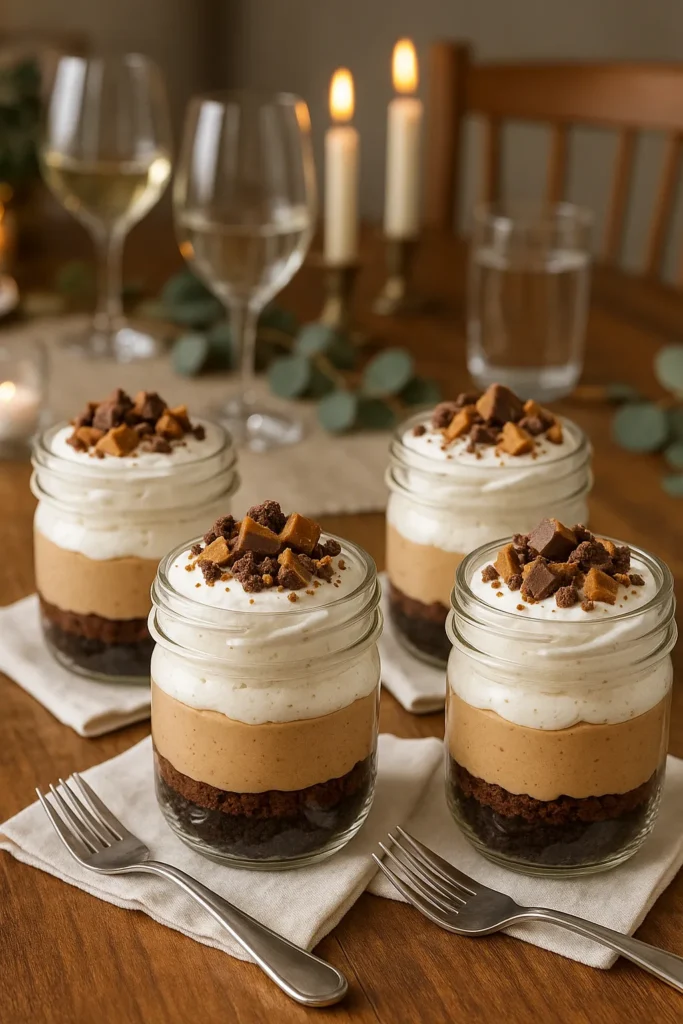 Rock Bottom Pie: The Best No-Bake Comfort Dessert Ever 5 Mini Rock Bottom Pie in mason jars