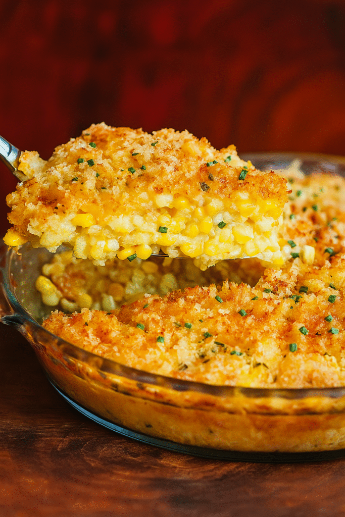 Delicious cheddar corn pie slices
