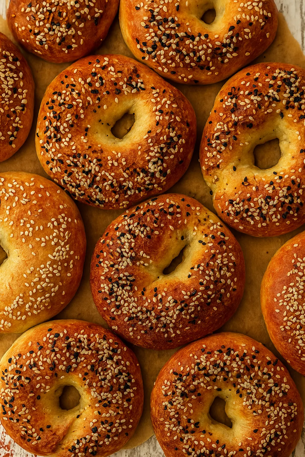 fresh cottage cheese bagels cooling