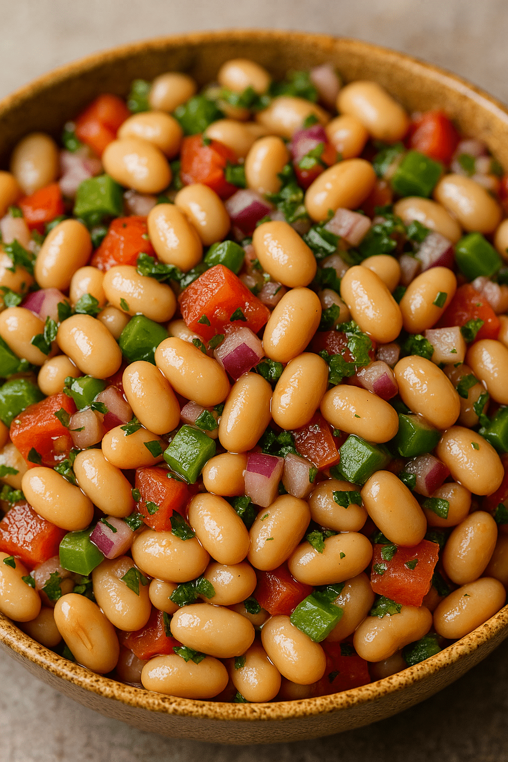 Very delicious dense bean salad