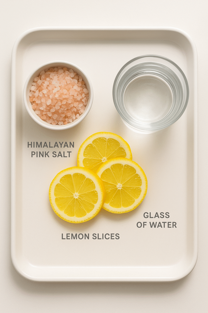 ingredients for pink salt recipe for weight loss with lemon