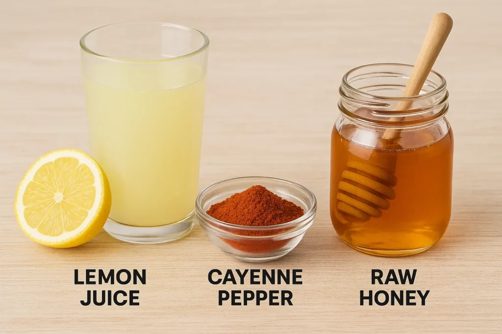 Lemon Juice, Cayenne Pepper, and Raw Honey