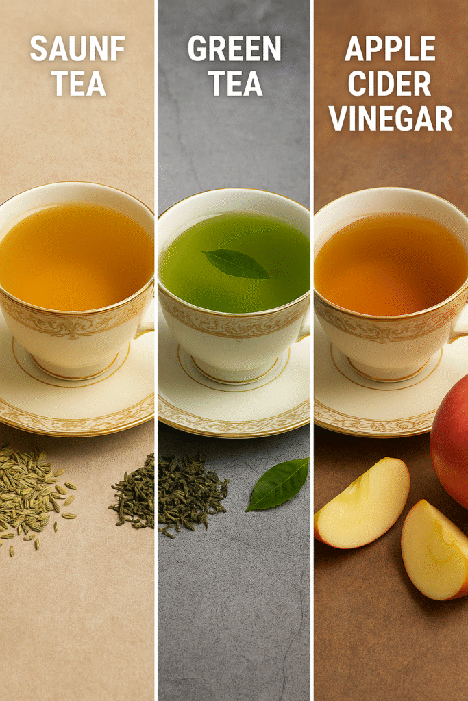 Saunf tea vs green tea vs ACV for weight loss